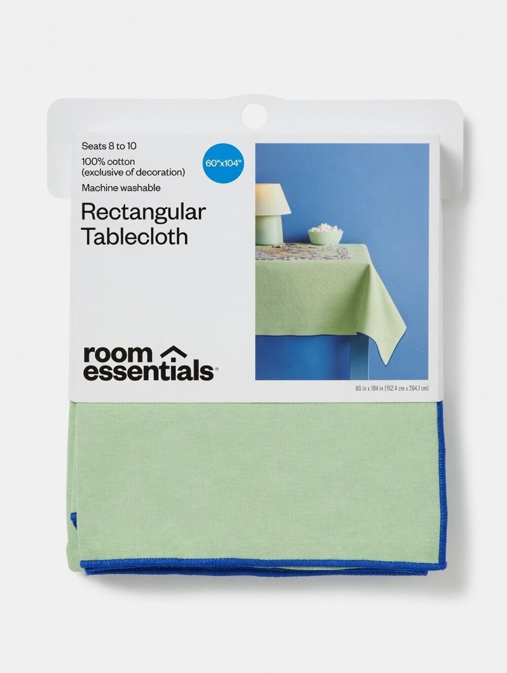 Room Essentials Light Green Rectangular Tablecloth – 60" x 104"